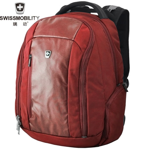 瑞动（SWISSMOBILITY）时尚商务休闲15寸电脑背包系列MT-5718-01T00双肩包书包 红色
